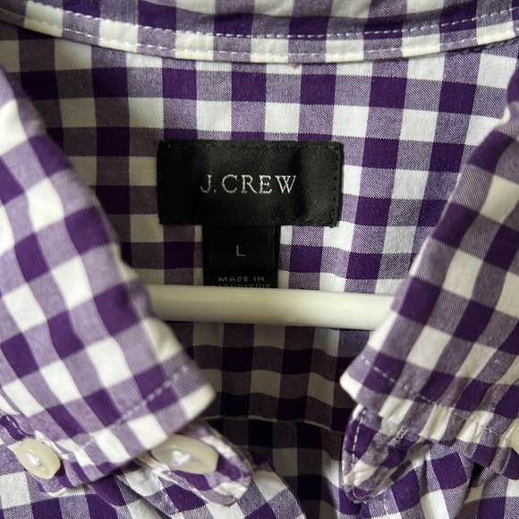 J.Crew men’s casual button up shirt. Purple check - Picture 3 of 4
